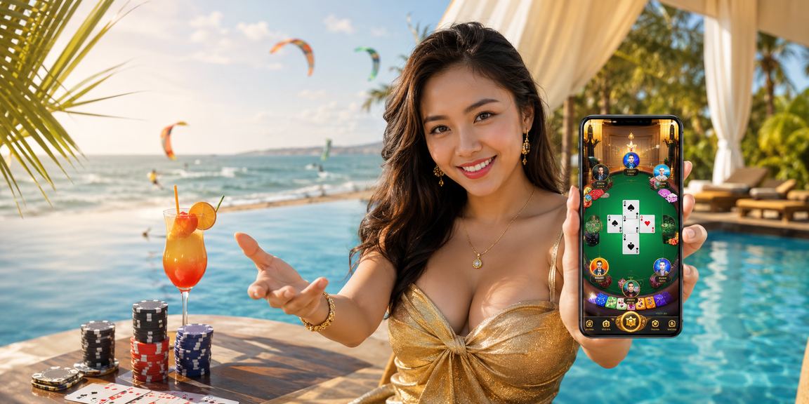 Người chơi tham gia trò chơi bài trên di động tại Mũi Né với 1561